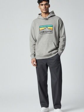 Patagonia Line Logo Organic Cotton Hoodie Mens Size M